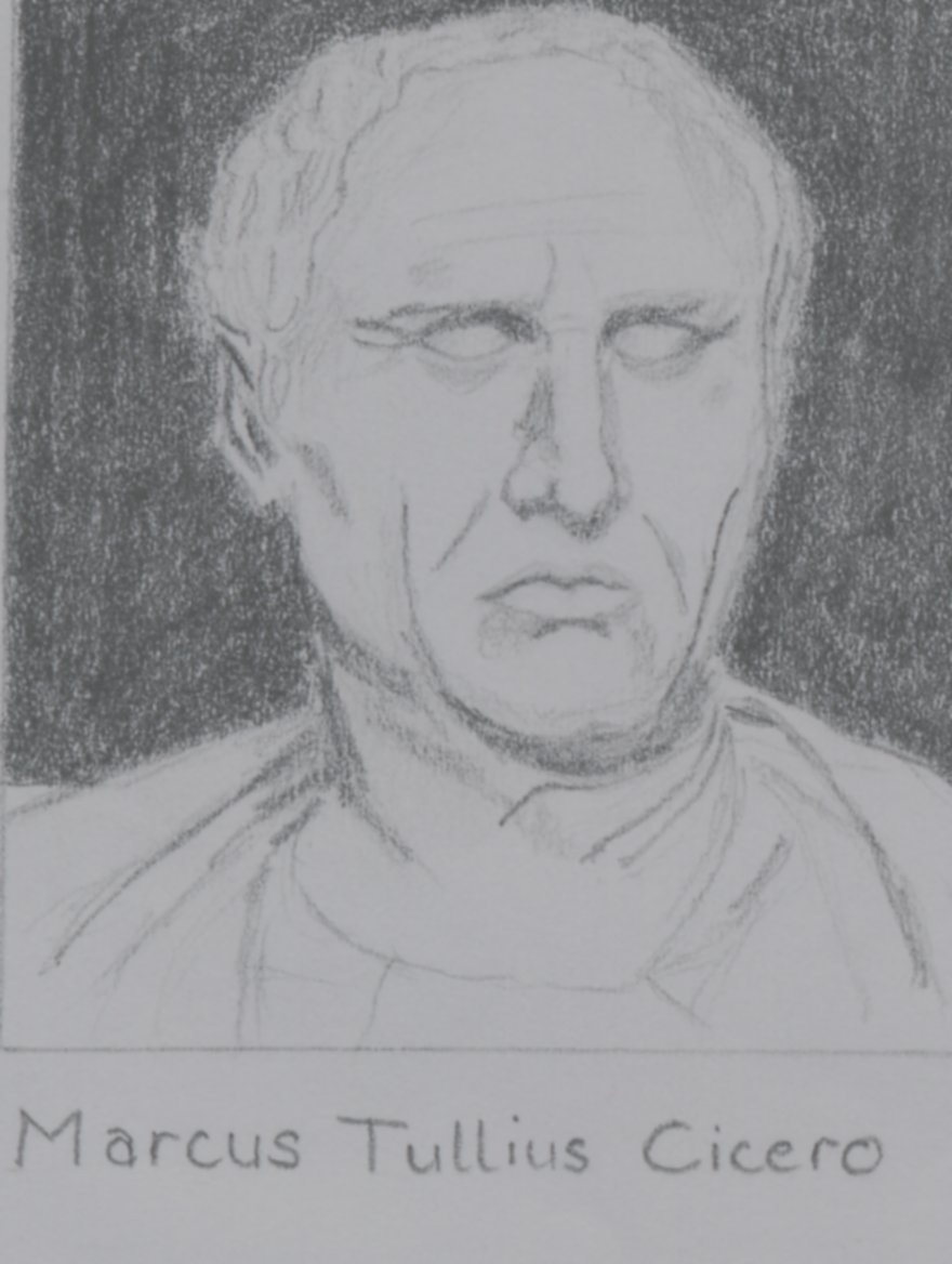 Ciceros Kopf hat Karen gemalt.